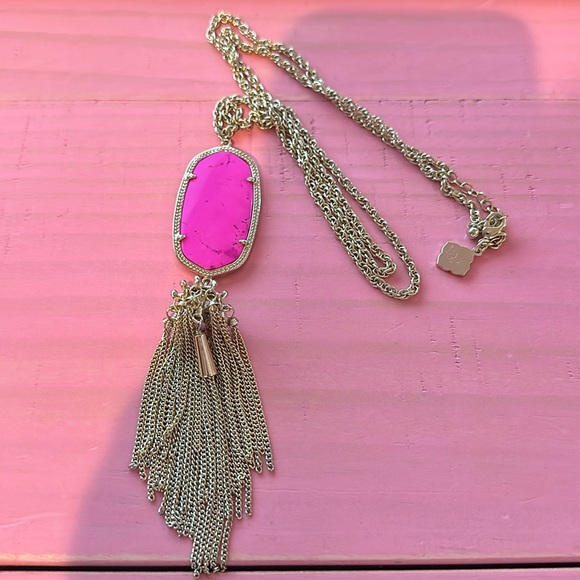 Hot Pink Drop Necklace - Picture 1 of 1